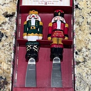 Williams Sonoma Hand Painted Ceramic Christmas Nutcracker Spreaders